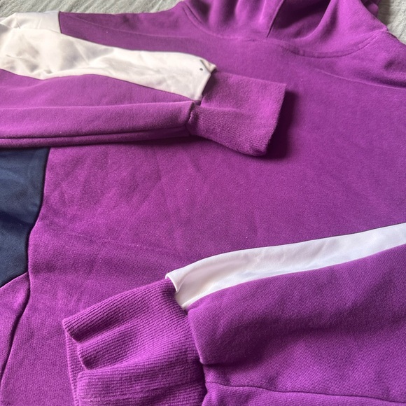 Adidas Women's‎ Bold Purple Cropped Hoodie Vibrant 90s Vintage - Picture 11 of 11